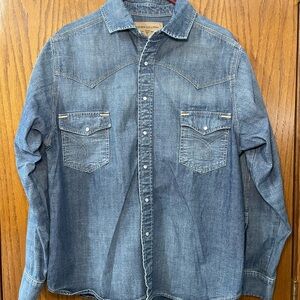 John Collins Alabama Slammer Italian Selvedge Western  XL Jean Shirt NWOT